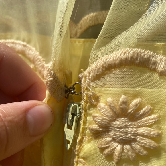 Vintage Nadine Lemon Yellow Ruffled Tiered Dress - Picture 15 of 16